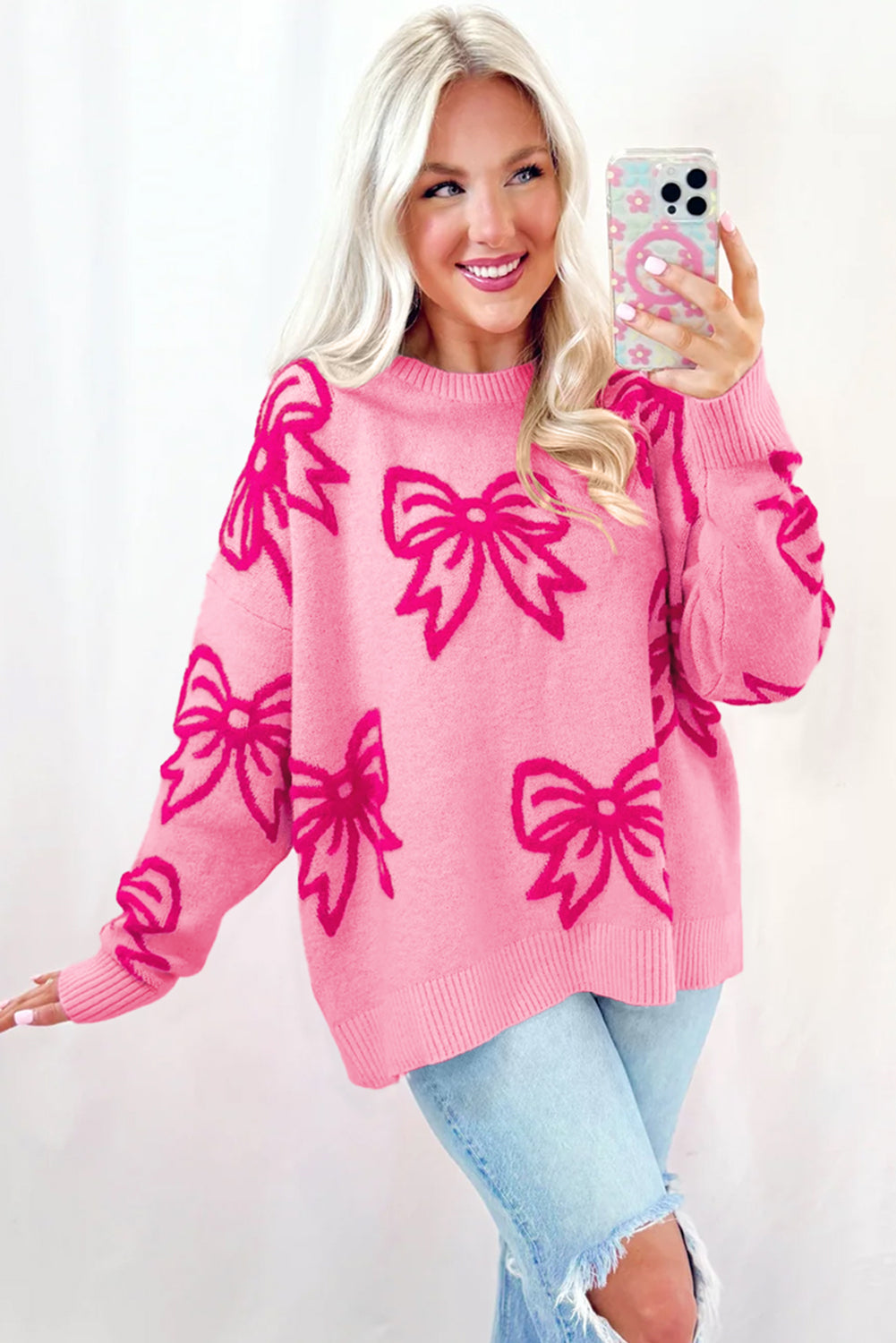 Blush Bow Knit Sweater