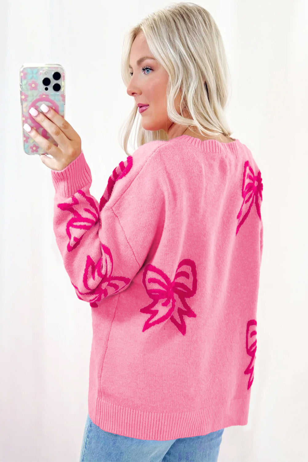 Blush Bow Knit Sweater