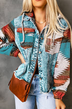 Aztec Fringe Denim Jacket