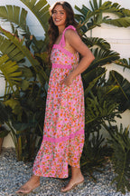 Rosé Lace Floral Maxi Dress