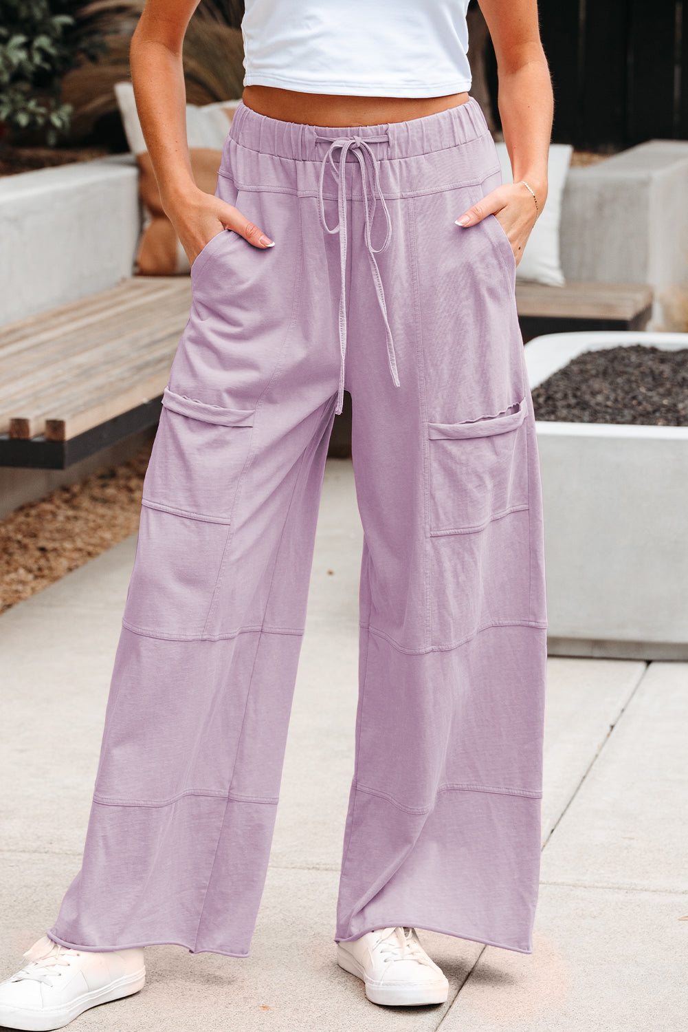 Bonbon Cargo Wide-Leg Pants