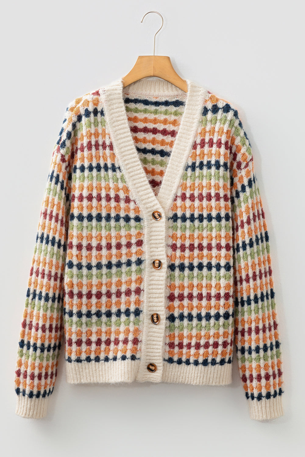 V-Neck Luna Dot Knit Cardigan