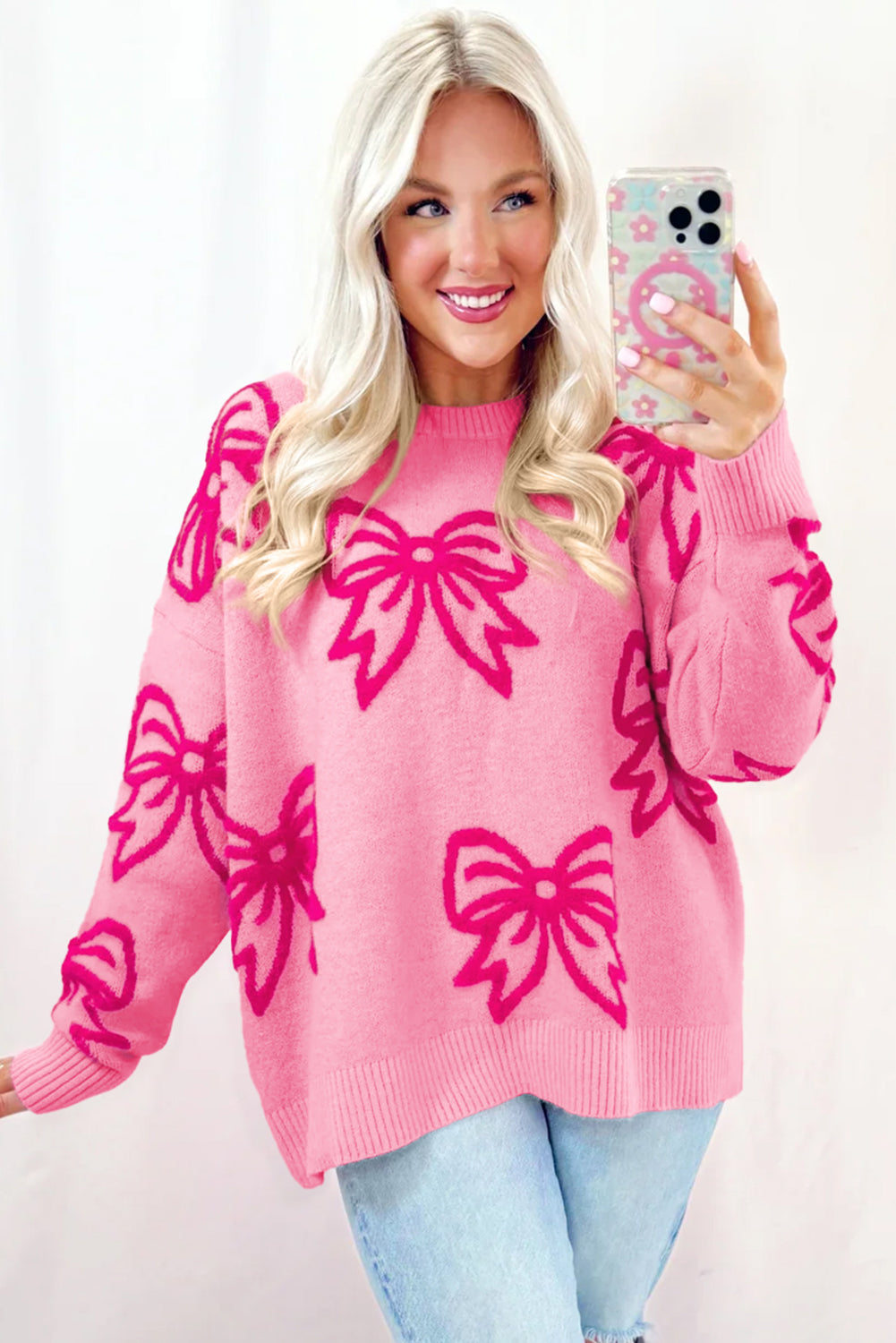 Blush Bow Knit Sweater