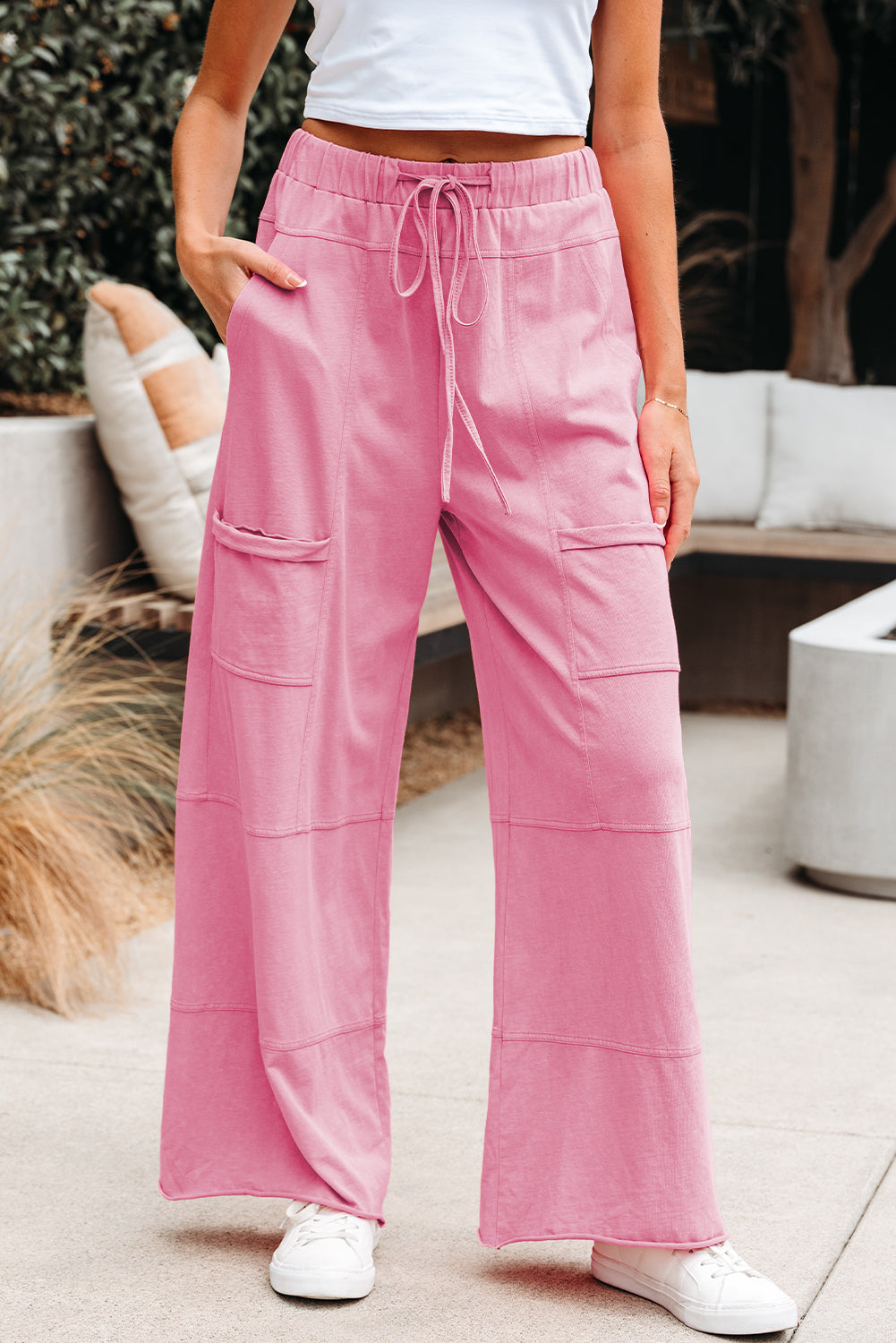 Bonbon Cargo Wide-Leg Pants