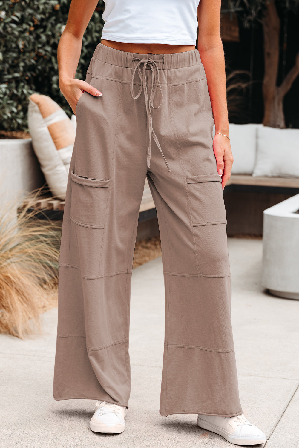 Bonbon Cargo Wide-Leg Pants